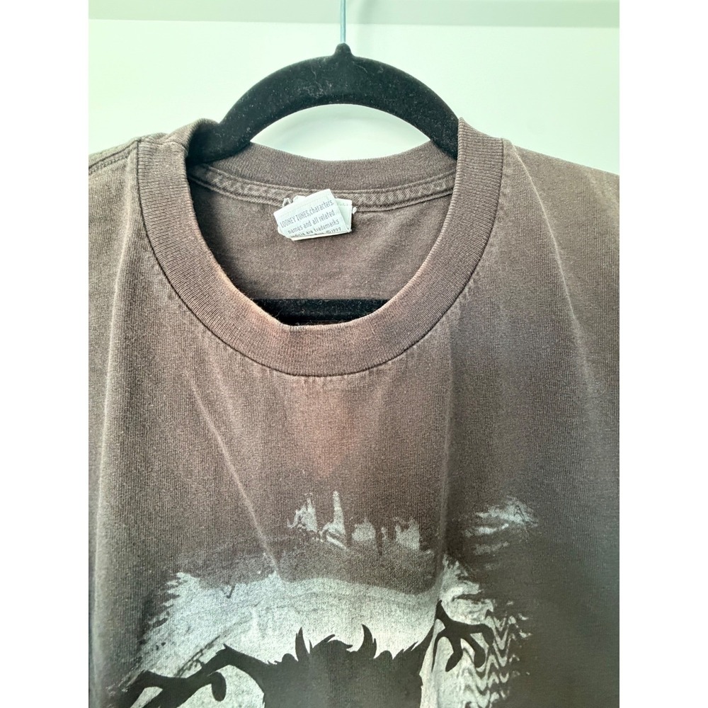 Vintage 1999 Looney Tunes Taz Tasmanian Devil Graphic T-Shirt XL Faded Black_158 - Picture 5 of 11